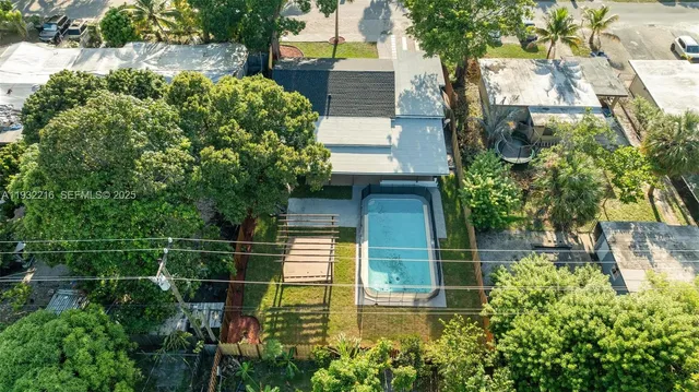 an outdoor space with garden view