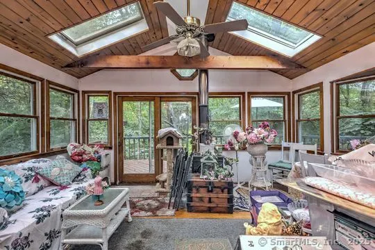 a living room filled with furniture