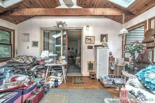 a living room filled with furniture