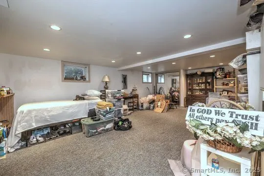 a bed room with furniture