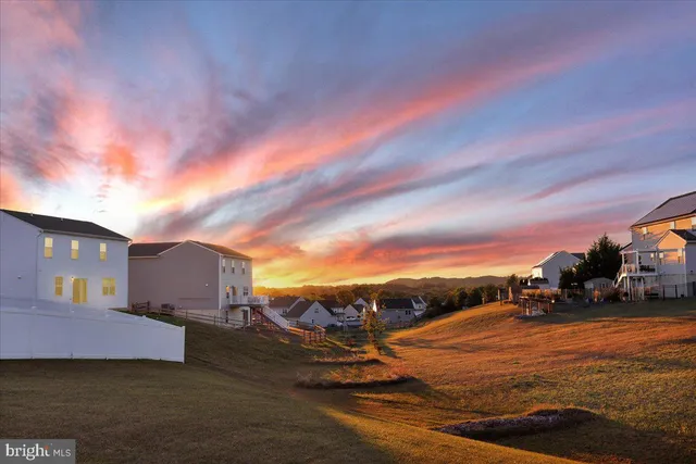 a view of a street with houses