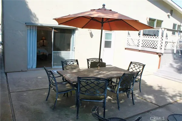 a table and chairs in patio