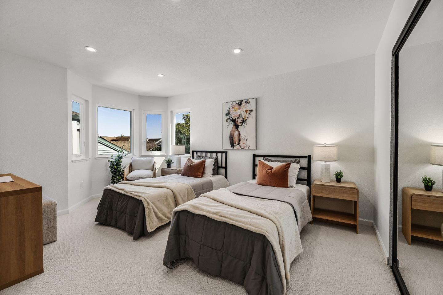 15 Parfait Lane Alameda, CA 94502 - Photo 19 of 35 a bedroom with two beds and a lamp