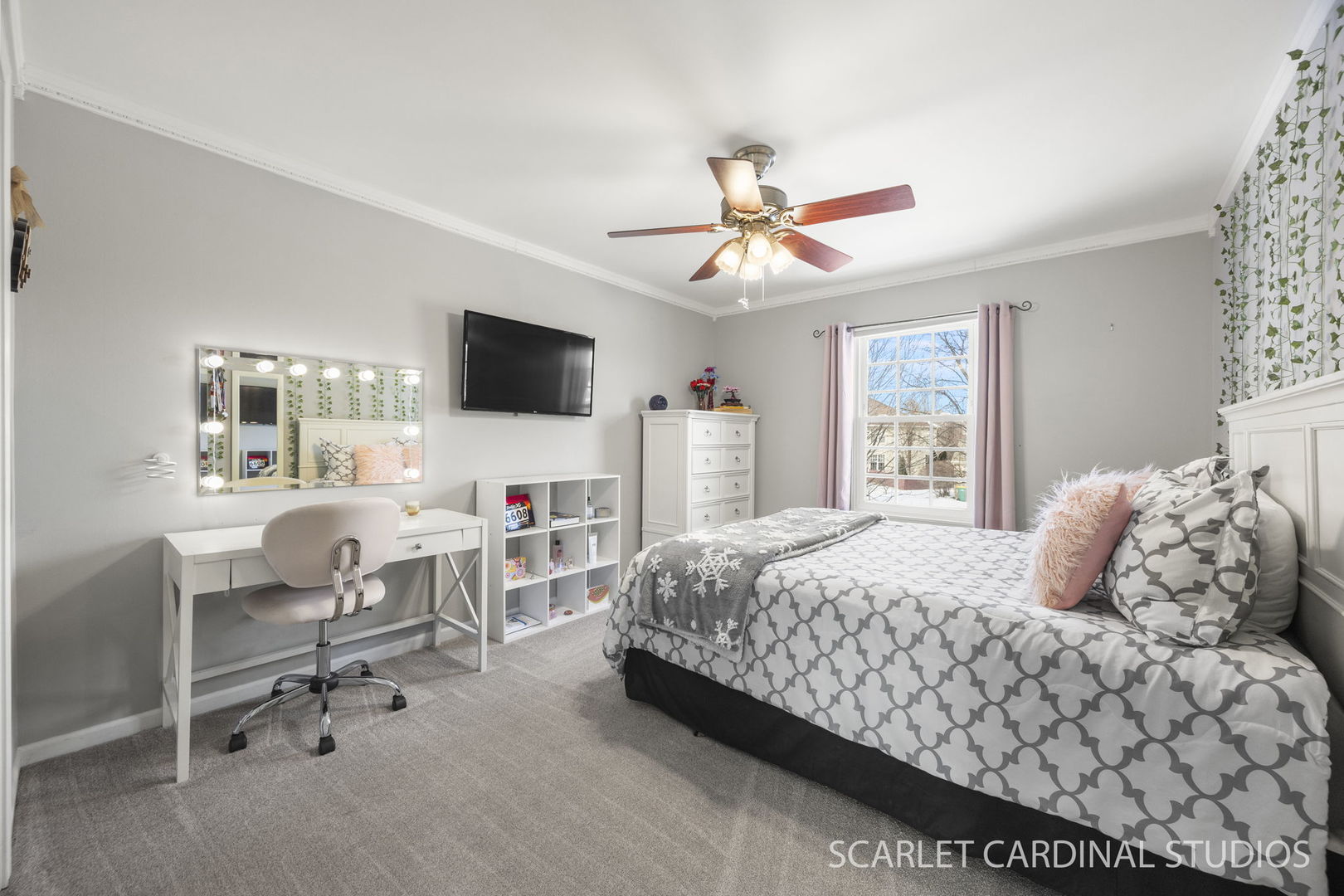 26115 Mapleview Drive Plainfield, IL 60585 - Photo 24 of 36 a bedroom with a bed and a flat screen tv