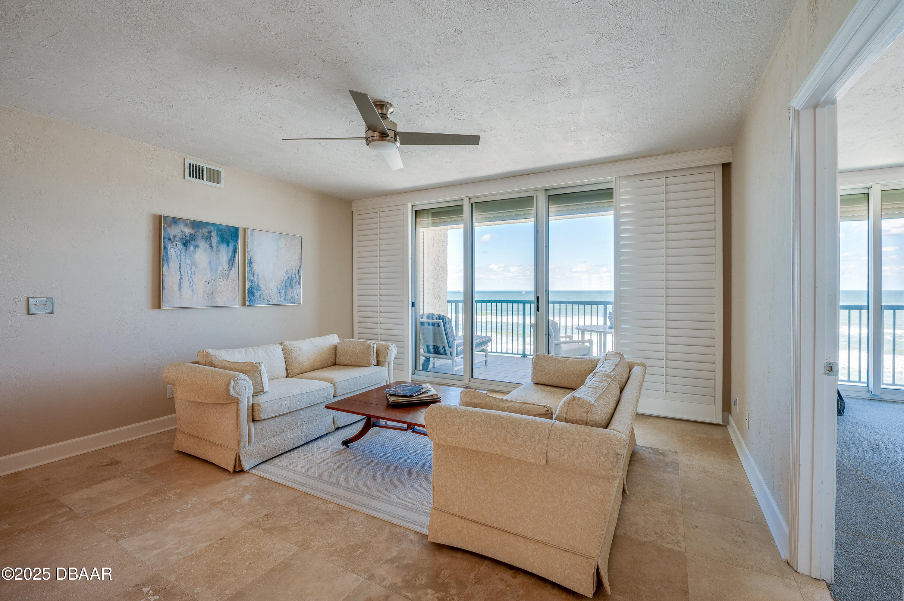 4525 South Atlantic Avenue, Unit 1704 Ponce Inlet, FL 32127 - Photo 18 of 45 a living room with furniture and a large window