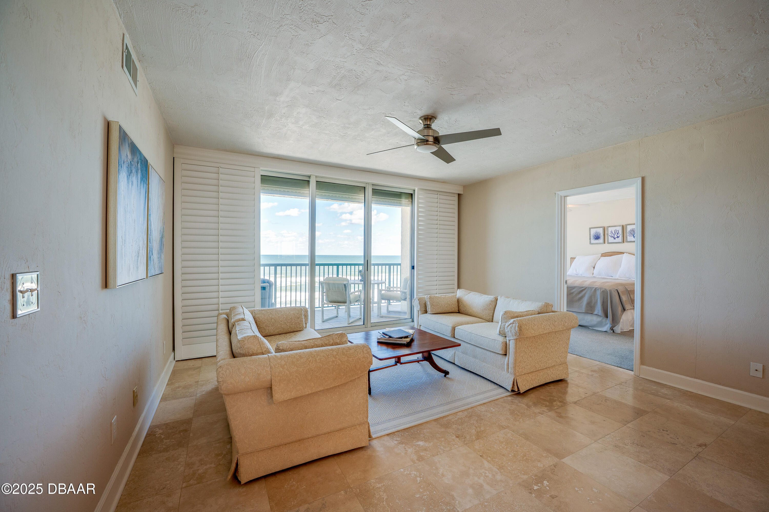 4525 South Atlantic Avenue, Unit 1704 Ponce Inlet, FL 32127 - Photo 19 of 45 a living room with furniture and a large window