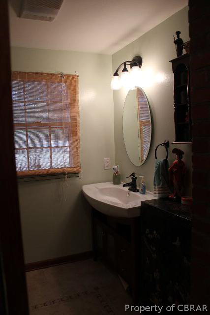 391 Haven Beach Road Moon, VA 23119 - Photo 20 of 43 a bathroom with a sink and a mirror