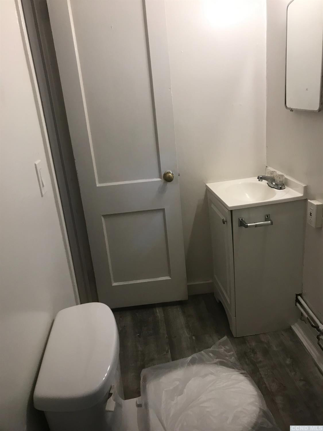 53 Lake Mills Road, Unit 11 Cairo, NY 12413 - Photo 5 of 6 a bathroom with a sink a toilet a mirror and vanity