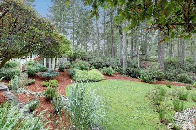 a view of backyard with green space