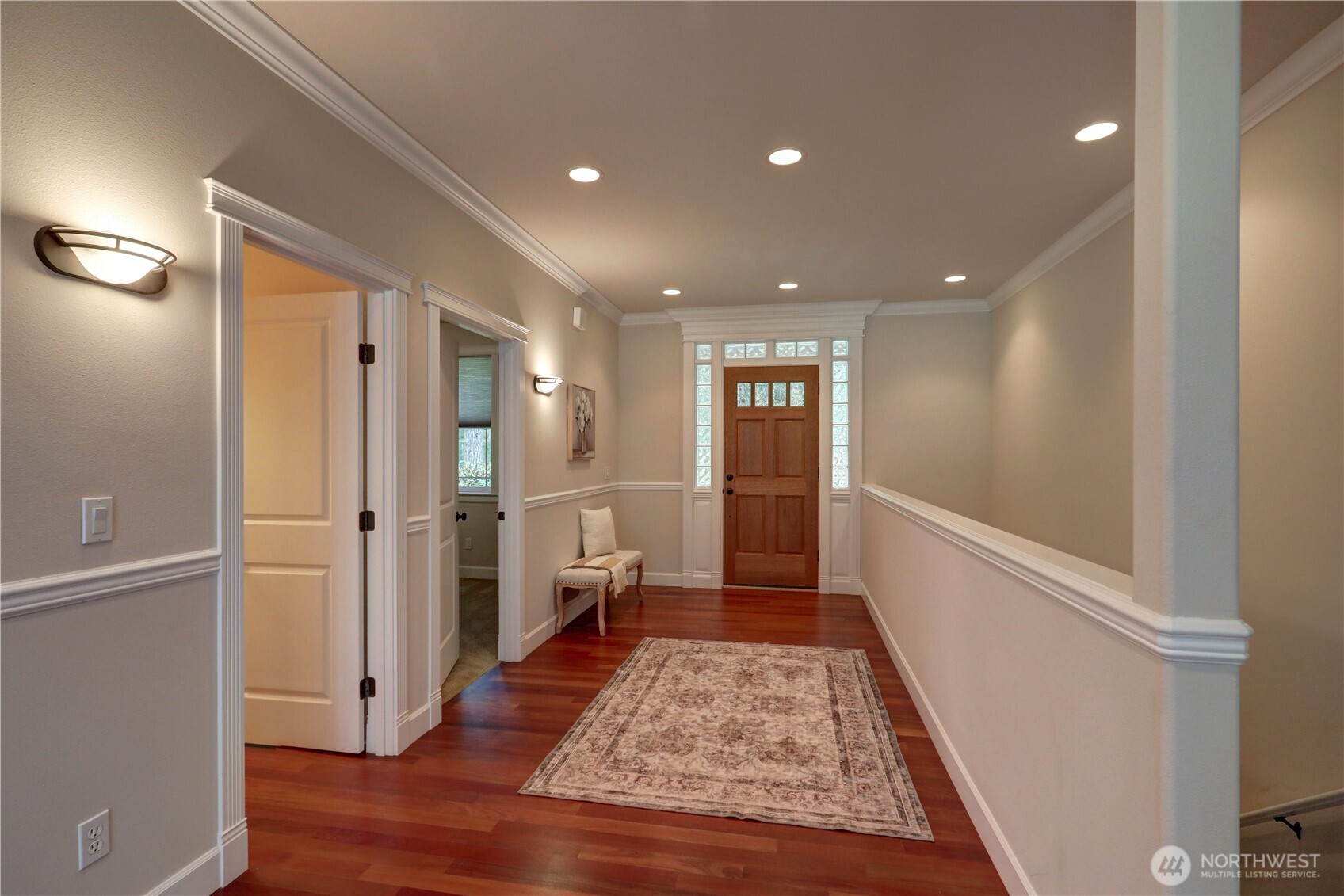 280 East Laurel Park Union, WA 98592 - Photo 8 of 39 a view of a hallway with wooden floor and staircase