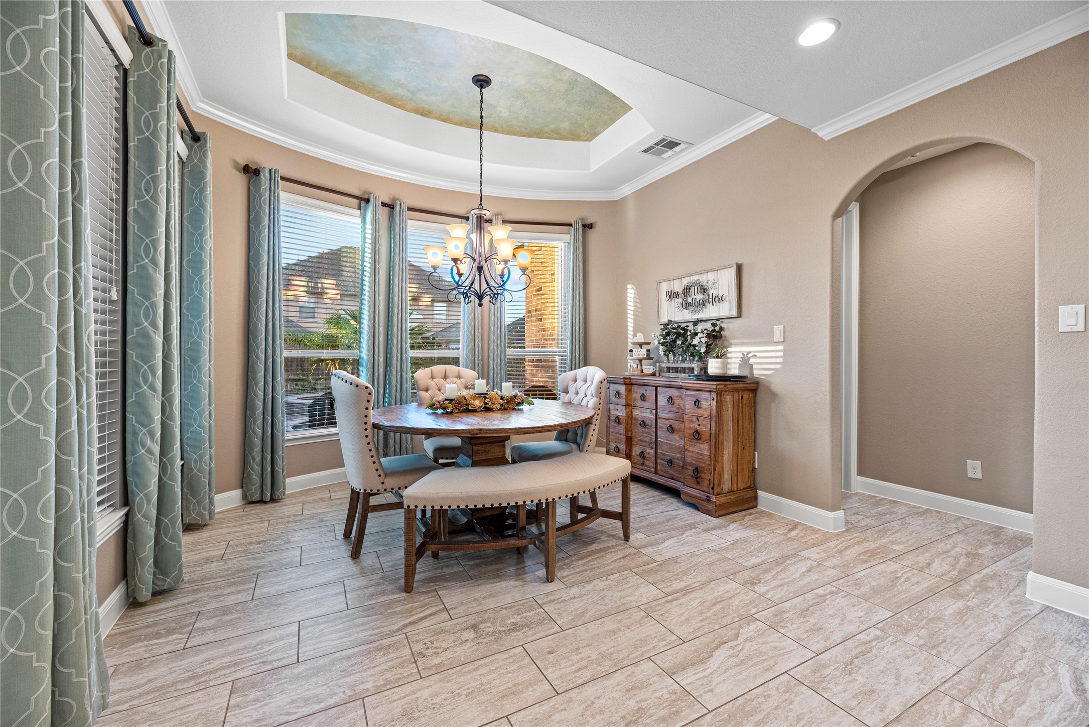 9518 Three Stone Lane Tomball, TX 77375 - Photo 17 of 33 A large breakfast area that can easily fit up to a 10 top table.