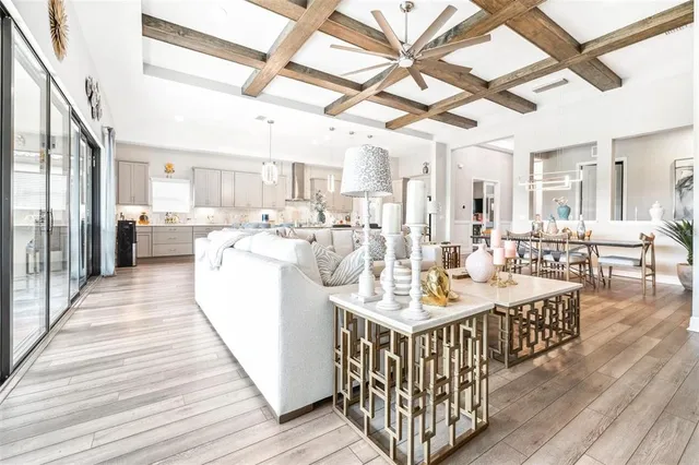 a large kitchen with lots of counter top space
