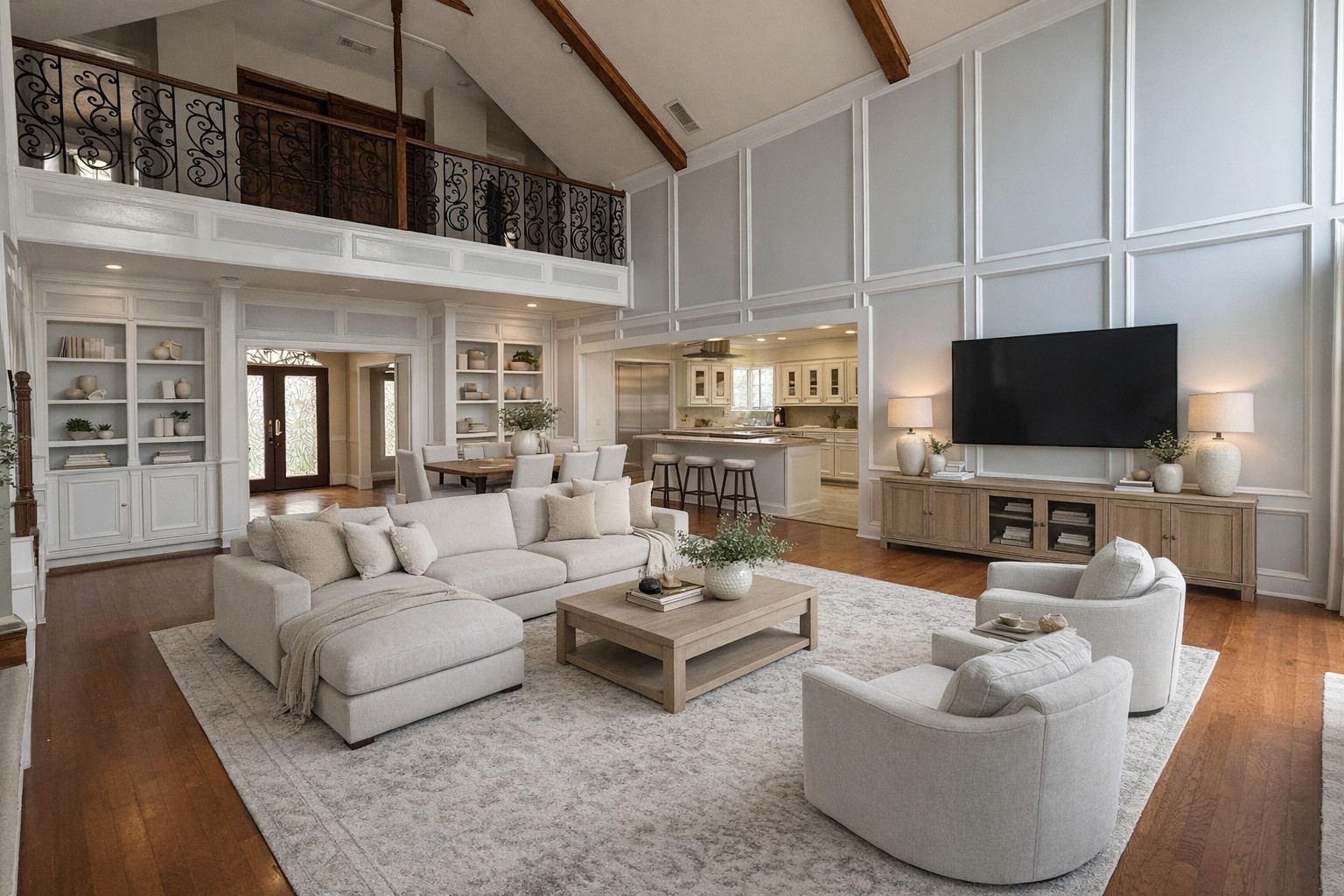 16114 Kempton Park Drive Spring, TX 77379 - Photo 12 of 46 Virtual Photo of this spacious Living Room looking up to 2nd floor balcony.