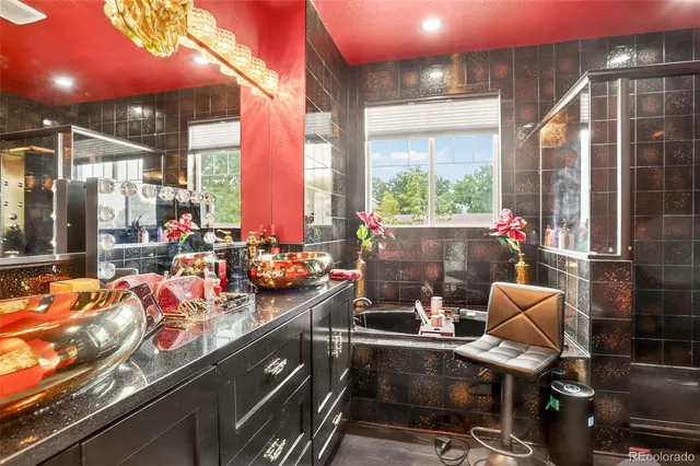 a view of outdoor space with seating area