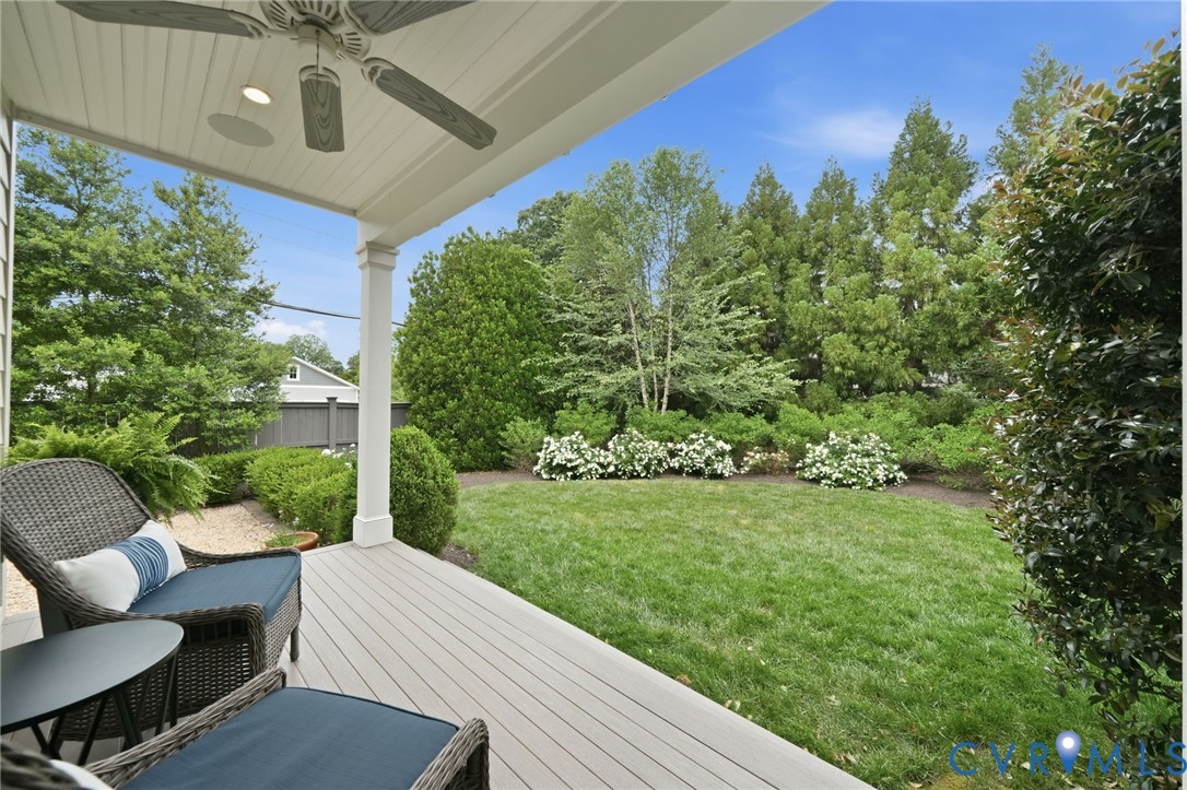 5023 Caledonia Road Richmond, VA 23225 - Photo 40 of 48 Covered rear deck overlooking a manicured gravel t