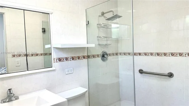 a bathroom with a shower