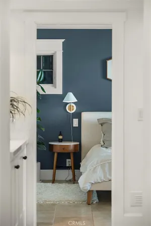a room with a potted plant and a sink
