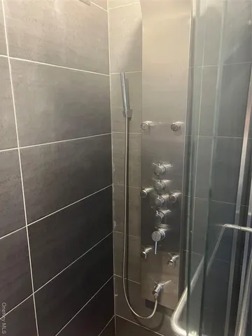a bathroom with a shower