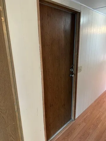 a view of a chandelier in big room