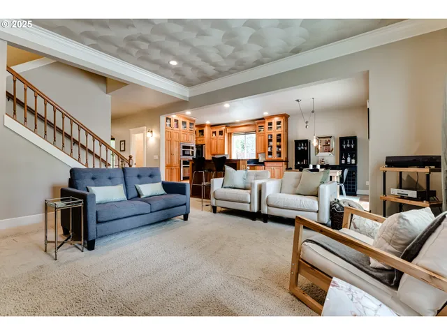 a living room with furniture