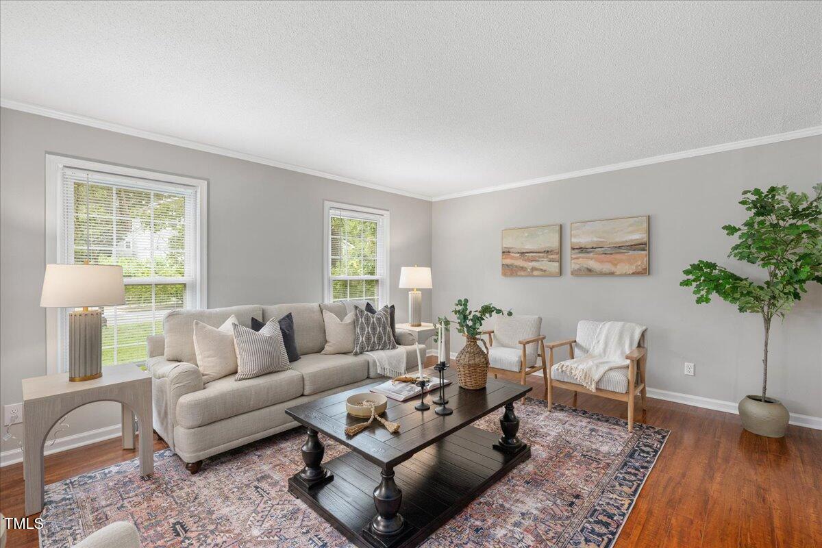 5812 Old Forge Circle Raleigh, NC 27609 - Photo 11 of 31 a living room with furniture and a potted plant