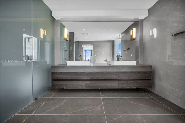 a bathroom with a shower