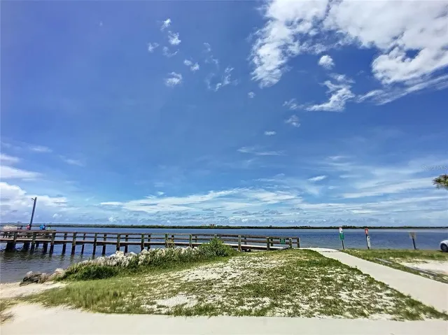 a view of a park with swings