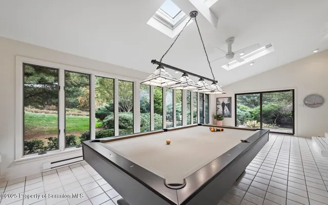 a living room with a large window