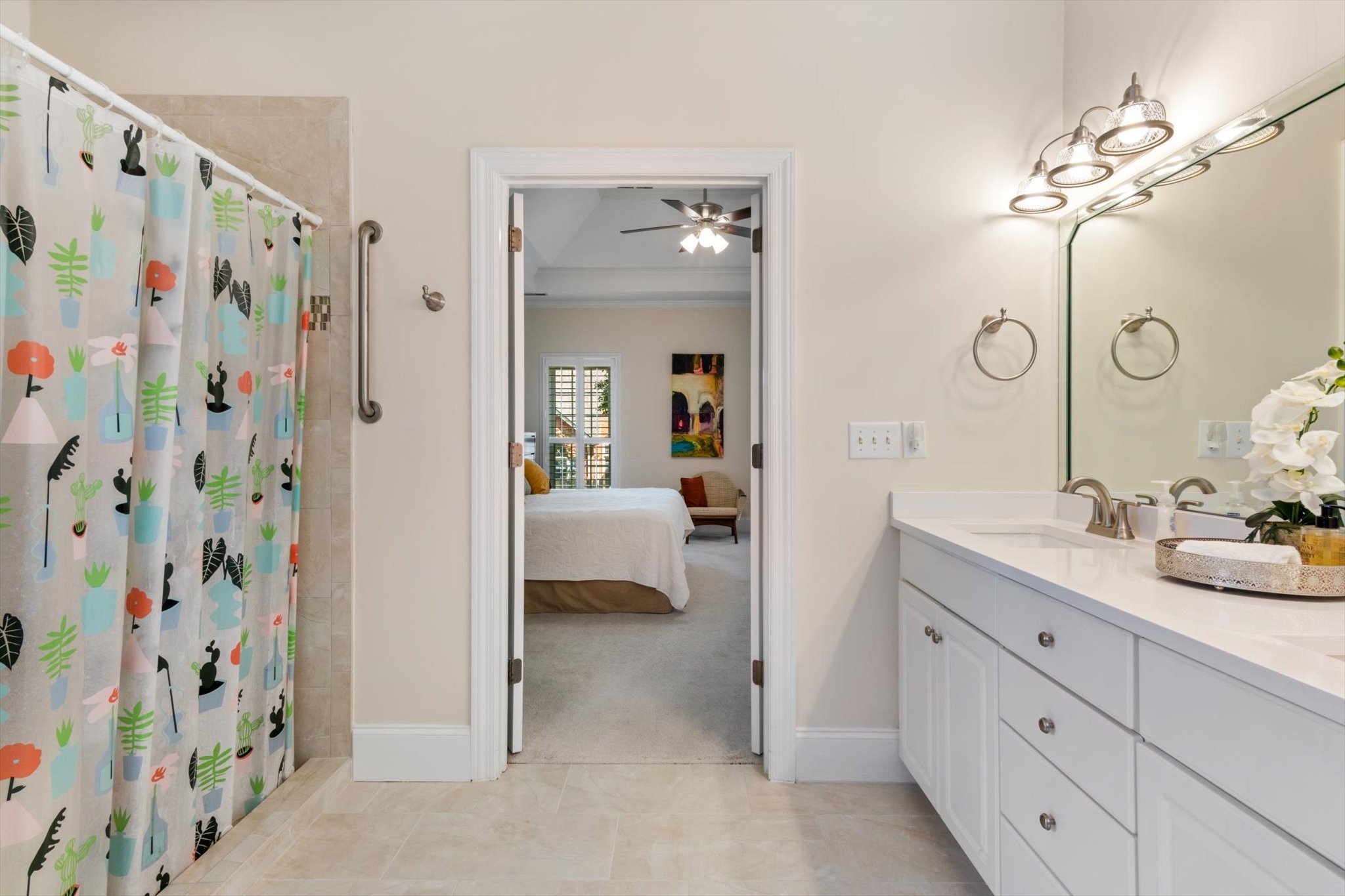 272 Noah Drive Franklin, TN 37064 - Photo 26 of 35 a en suite bathroom with a double vanity sink a mirror a shower and a bathtub