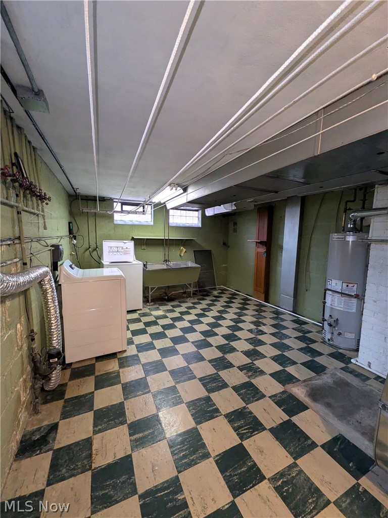 2316 Glendon Road Cleveland, OH 44118 - Photo 22 of 22 Basement with dark flooring and water heater