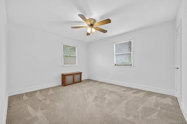 a blue and white wall in a room