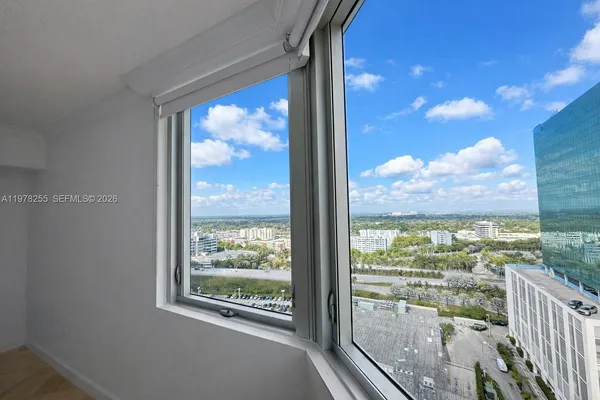 a view of a city from a balcony