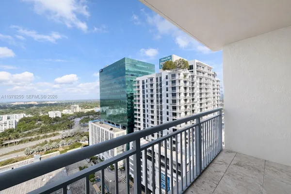 a view of balcony with city view