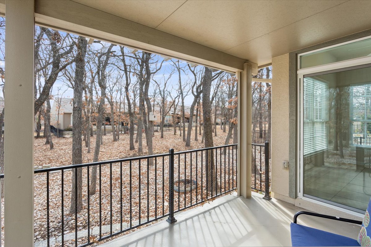 308 Monarch Trail Georgetown, TX 78633 - Photo 33 of 39 The back patio overlooks a tranquil green space with mature trees.
