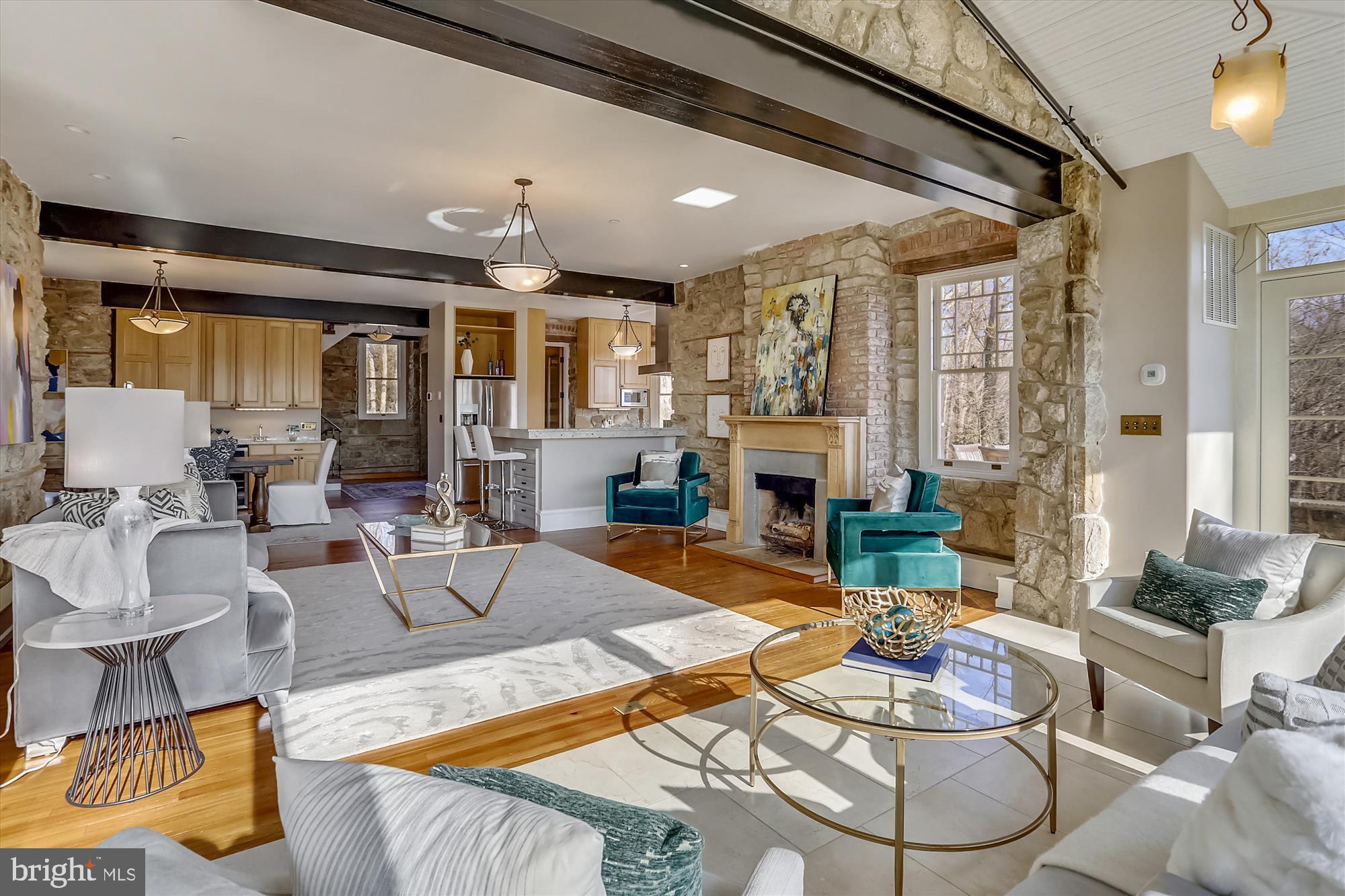 5417 Mohican Road Bethesda, MD 20816 - Photo 36 of 100 a living room with fireplace furniture and a large window