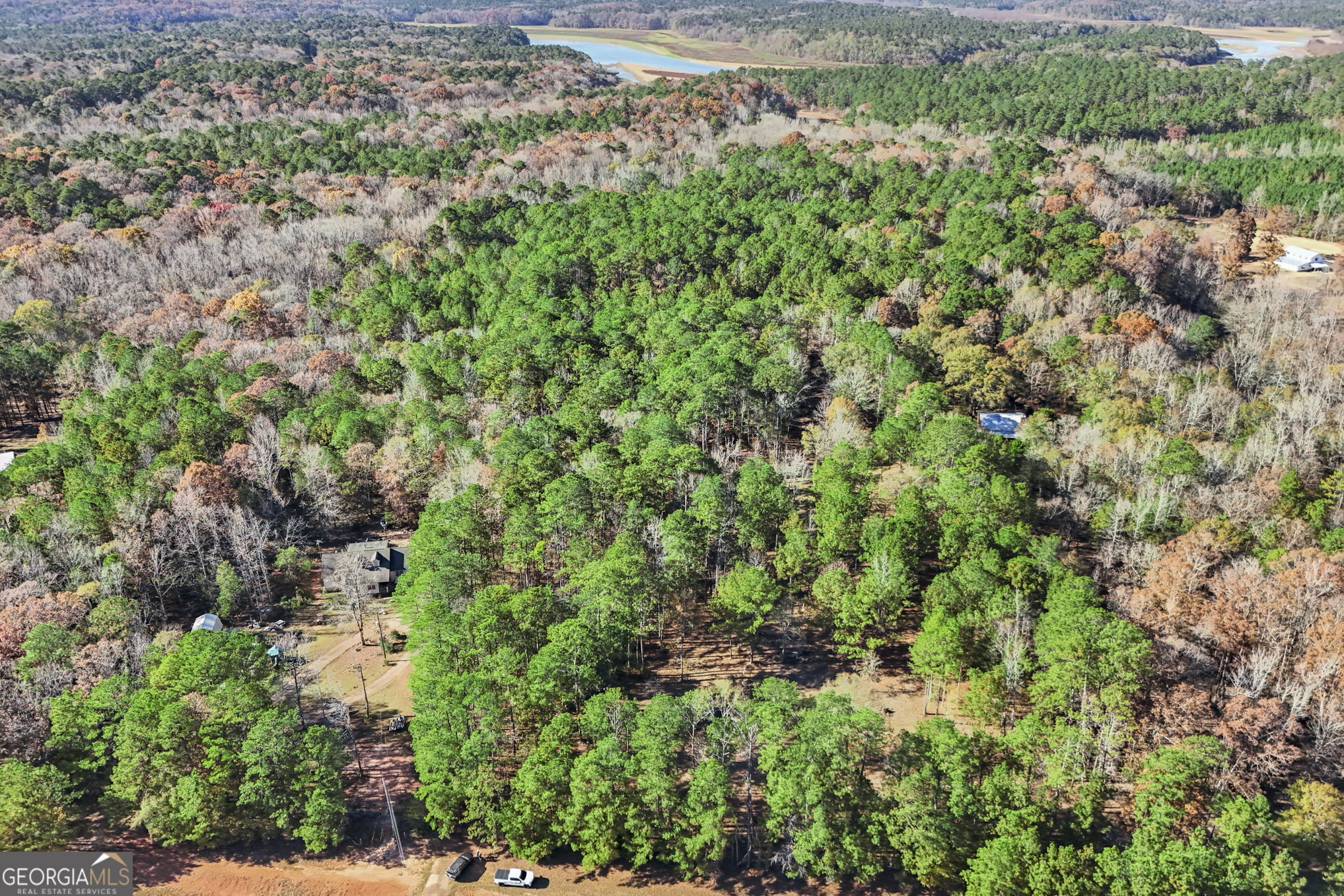 11.62-ac New Franklin Road Hogansville, GA 30230 - Photo 20 of 29 an aerial view of residential house with outdoor space and trees all around