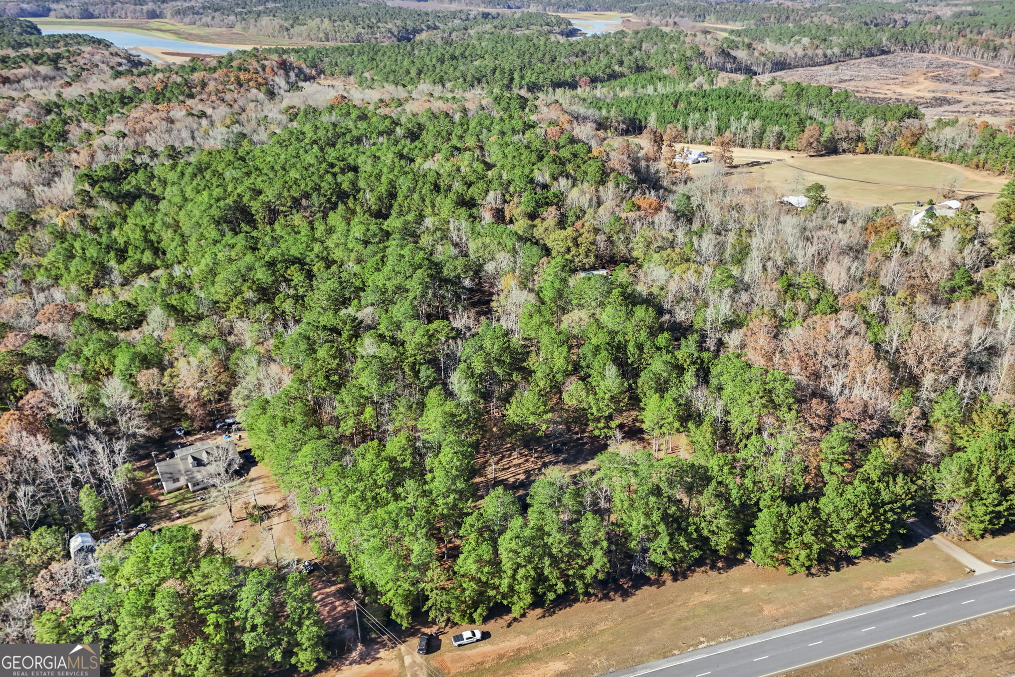 11.62-ac New Franklin Road Hogansville, GA 30230 - Photo 28 of 29 an aerial view of residential house with outdoor space and trees all around