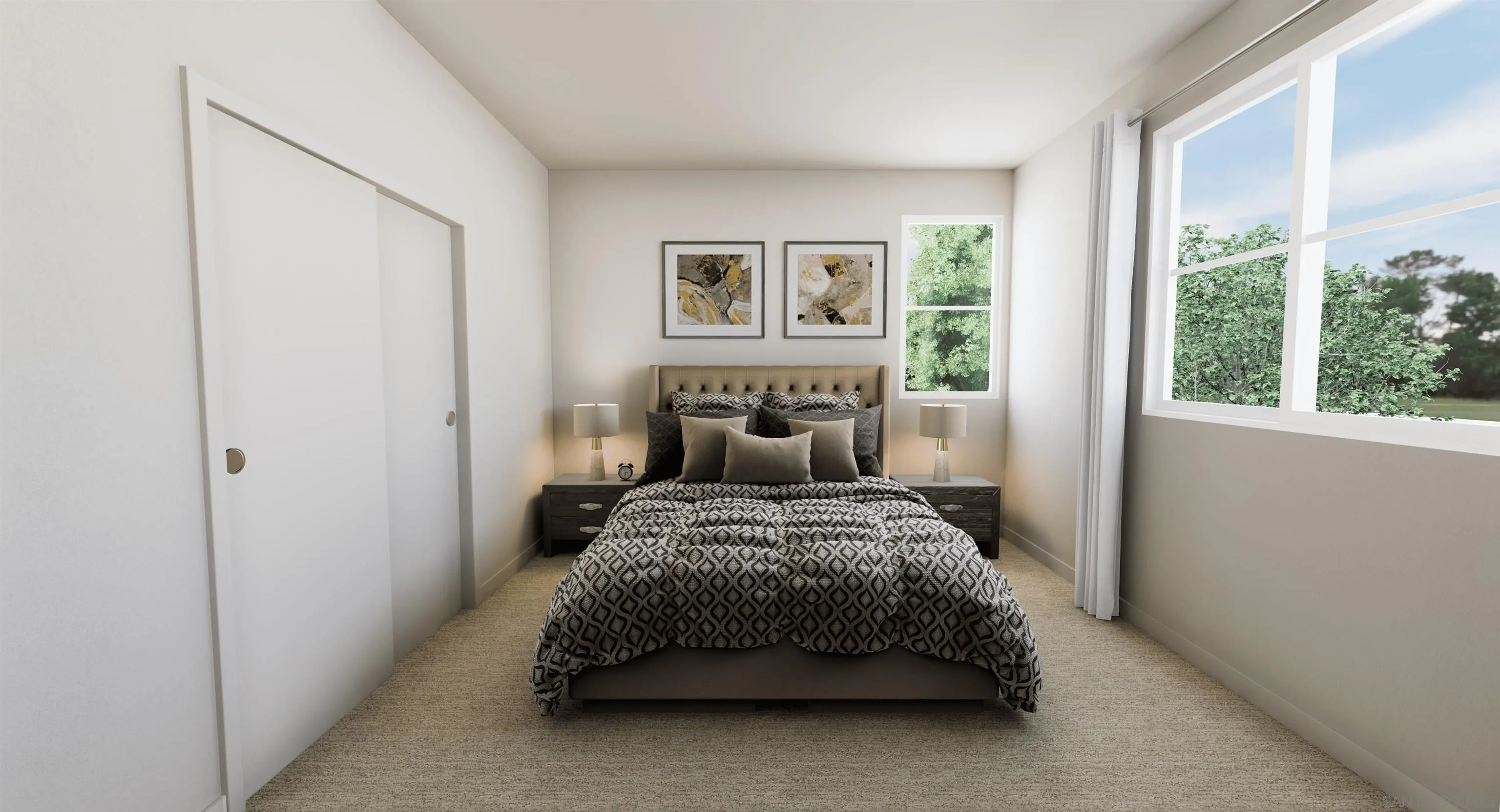 401 Meadowood Street Fallbrook, CA 92028 - Photo 8 of 9 a bedroom with a bed and glass window