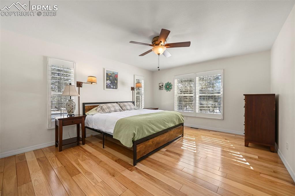 284 County Road 511 Divide, CO 80814 - Photo 19 of 49 a spacious bedroom with a bed and wooden floor