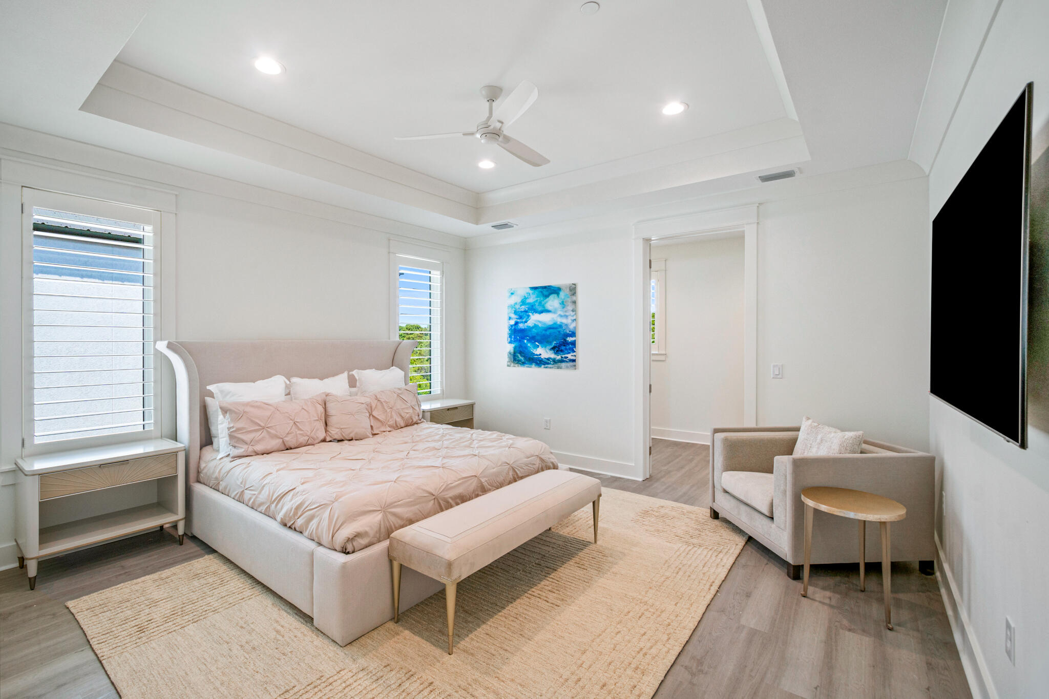 40 Cote D Azur Drive Santa Rosa Beach, FL 32459 - Photo 16 of 92 a bedroom with a bed and a flat screen tv