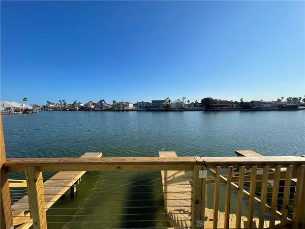 a view of a lake with a outdoor space