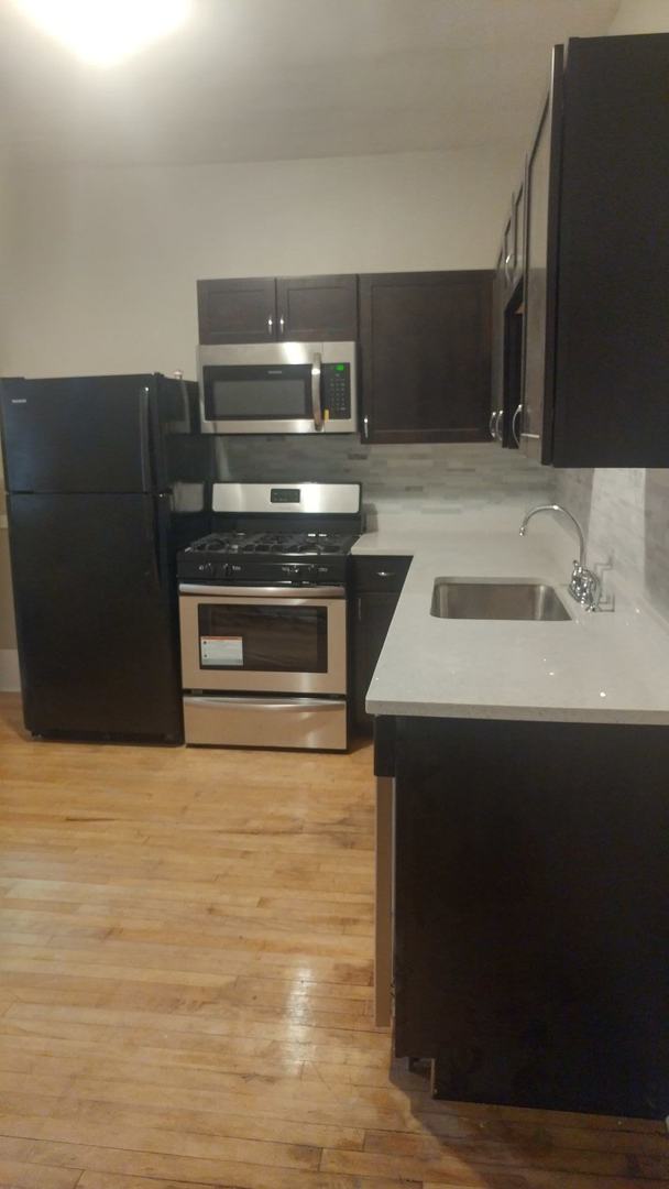 7412 South Prairie Avenue, Unit 1F Chicago, IL 60619 - Photo 6 of 6 a kitchen with a sink and a microwave