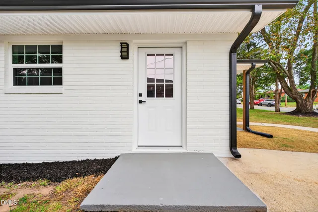 a view of a house with a pathway