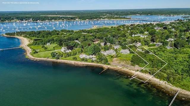a view of a lake with a city