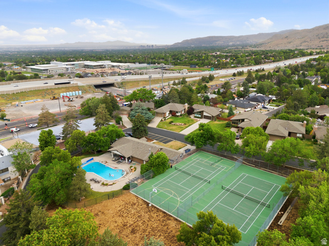 3674 Oak Rim Way Salt Lake City, UT 84109 - Photo 47 of 47 Elevated aerial perspective showcasing a neighborhood with mature trees and mountain backdrops