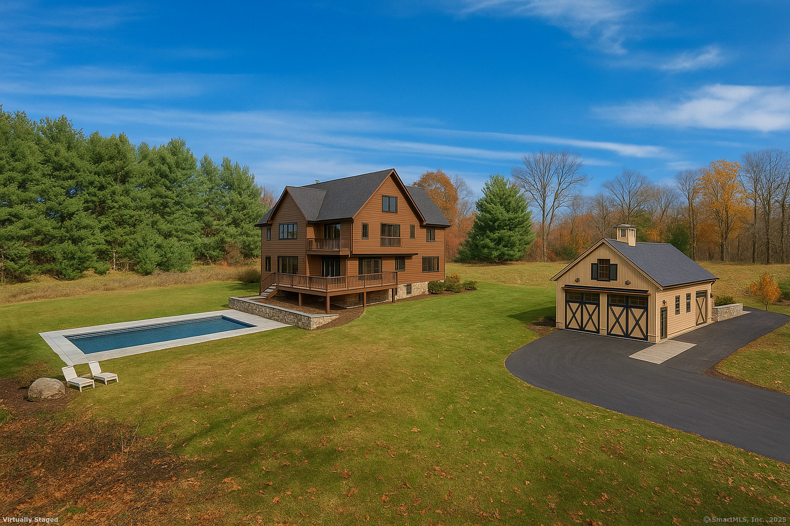 115 McBride Road Litchfield, CT 06759 - Photo 14 of 28 a view of a house with a yard and sitting area