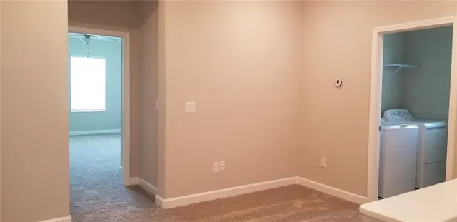 a view of small space with wooden floor