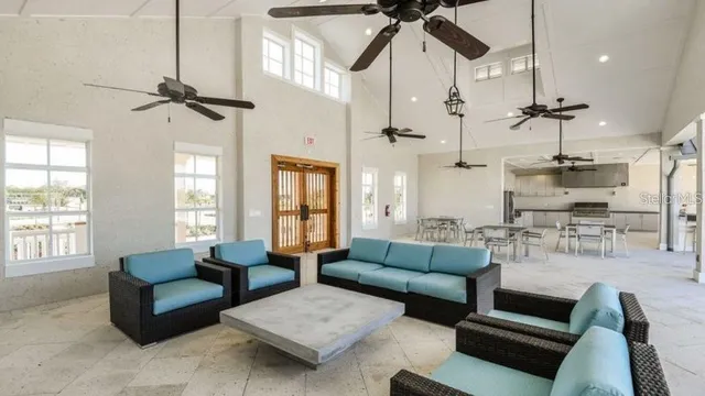 a living room with furniture