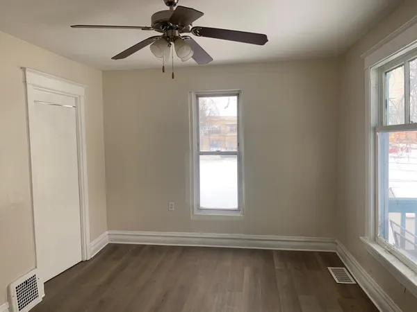 a view of small space with empty racks