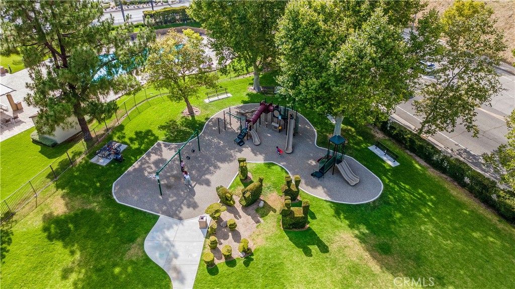 19451 Eagle Ridge Lane Porter Ranch, CA 91326 - Photo 53 of 59 a aerial view of a swimming pool a yard and a fountain